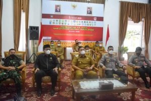 Wabup Bersama Forkopimda Hadiri HUT Otoda Secara Virtual