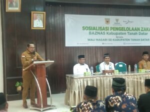 Buka Sosialisasi Pengelolaan Zakat Baznas, Ini Kata Bupati Eka Putra.