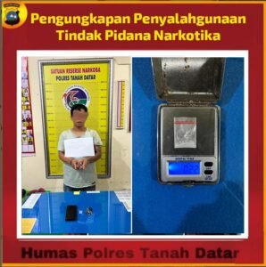 Tim Tarantula Polres Tanah Datar, Amankan Satu Paket Shabu.