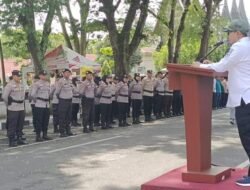 Pastikan Kesiapan Personel, Polres Tanah Datar Gelar Peragaan Sispam Kota