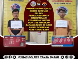 Sat Res Narkoba Polres Tanah Datar berhasil Amankan 2 Orang Diduga Pelaku Penyalahgunaan Narkotika