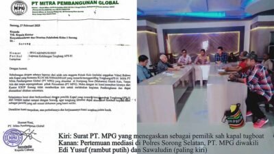 Terkait Kisruh Tugboat di Sorong, Tetiba Muncul Perusahaan Siluman Mengaku Pemilik Kapal